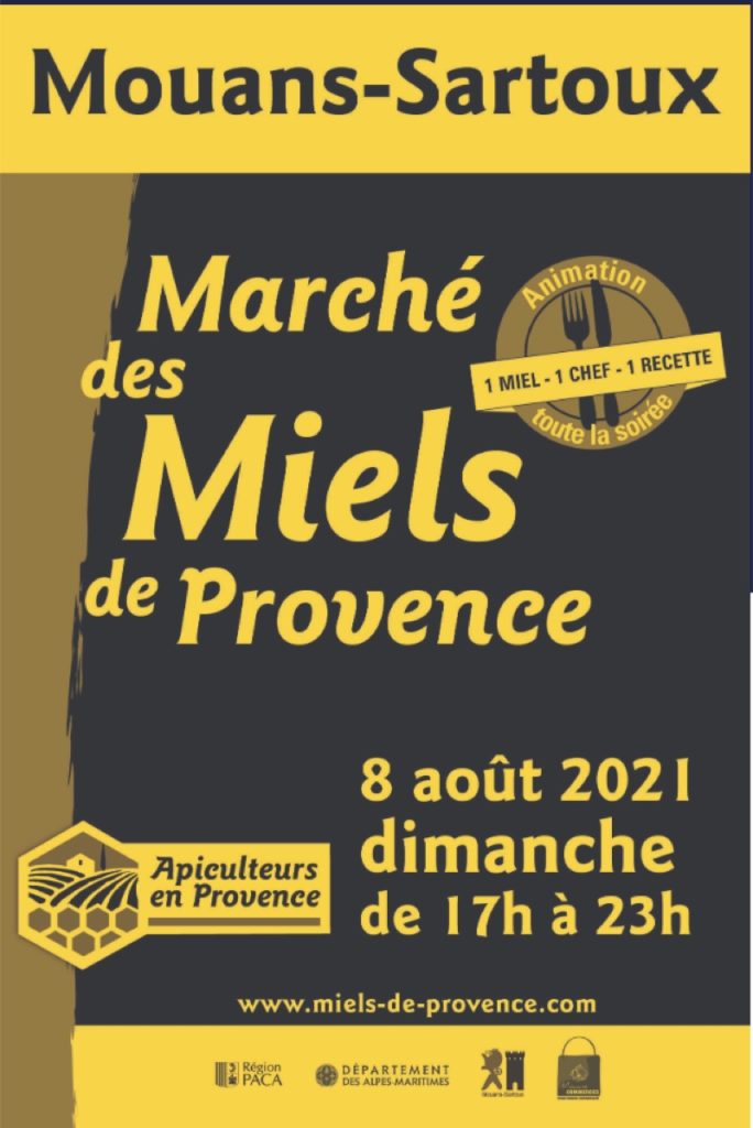 Le marché des Miels de Provence de Mouans-Sartoux, c&rsquo;est le 8 août 2021 !